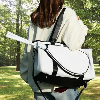 Бадминтонная сумка для переноски ракеток для профессиональных новичков на открытом воздухе, большая вместимость чёрный