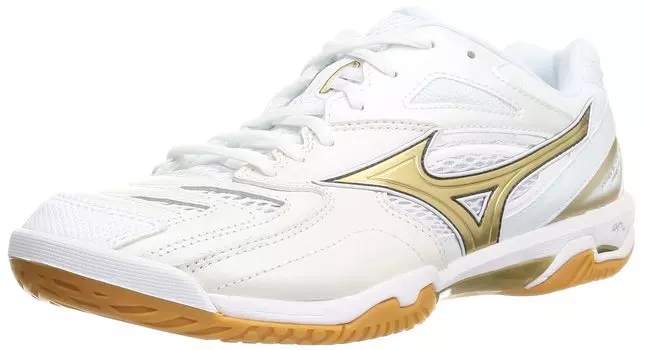 Бадминтонные туфли Wave Fang PRO см 2E [Mizuno] Белый/Золотой 23.5