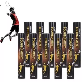 Бадминтонный челнок Сертификация Мячи 10 Дюжин 120 Мячи Матч Школа Работа Пас Выносливость Бадминтон Клуб Круг Набор Для Эквивалент белый