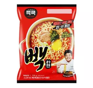 Baek Jong Won Paek Ramen 4 Packs – Authentic Korean Instant Ramen by Celebrity Chef 1 set (4 Packs)