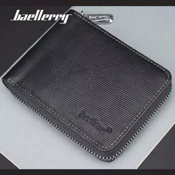 Baellerry Европейский и американский стиль мужской бумажник короткий RFID кошелек модный на молнии кошелек для монет из искусственной кожи держатель для карт