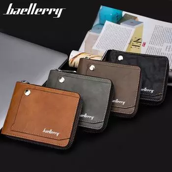 Baellerry Европейский и американский стиль мужской бумажник модный короткий кошелек держатель для карт RFID кошелек для монет на молнии