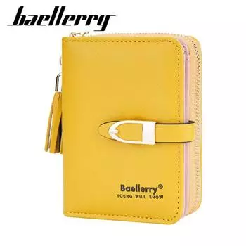 Baellerry модные женские короткие кошельки на молнии держатель для карт классический портмоне милые сумки для карт 11.5*9*3.5cm жёлтый