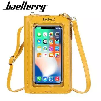 Baellerry модные женские сумки на плечо из искусственной кожи, сумка для телефона, классический дизайн, сумки через плечо на молнии, сумки-мессенджеры, кошелек 20cm*12cm*4cm жёлтый