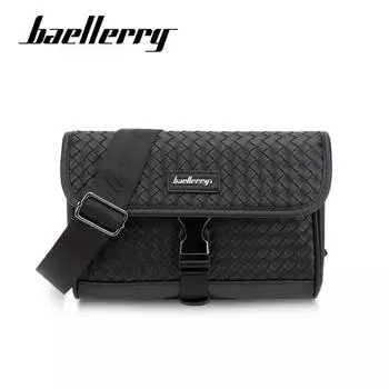 Baellerry мужская мягкая сумка через плечо из искусственной кожи с быстросъемной пряжкой, тканая фактура, деловая сумка, большая вместимость, водонепроницаемая сумка на одно плечо
