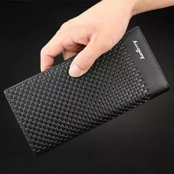 Baellerry Мужские длинные кошельки Классический дизайн Черный кошелек с визитницей Кошелек-кошелек