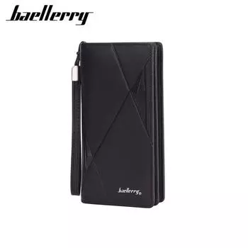 Baellerry Мужские модные длинные кошельки винтажный дизайн мужские сумки на молнии для телефонов мужской кошелек держатель для карт кошелек 19.3cm*10cm*3.5cm чёрный
