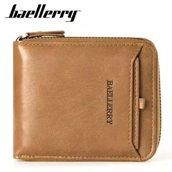 Baellerry мужские модные кошельки винтажный кошелек из искусственной кожи для мужчин подарки GZW GZW 11.5cm*9.5cm*3cm чёрный