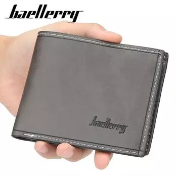 Baellerry Мужской модный двойной держатель для карт Кошелек из искусственной кожи 12cm*10cm*1.5cm темно-синий