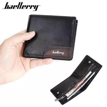 Baellerry мужской винтажный модный короткий кошелек из искусственной кожи с многофункциональным застежкой-молнией для монет и держателя карт