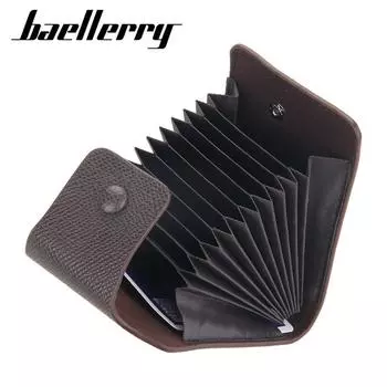 Baellerry винтажный дизайн, держатель для карт из искусственной кожи для мужчин, кошелек для монет, кошельки, деловые модные держатели для карт 11cm*7cm*2cm чёрный