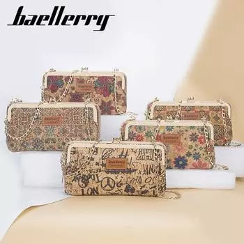 Baellerry Женский длинный кошелек Модная сумка для мобильного телефона Кошелек с принтом и металлической цепочкой Многофункциональная сумка через плечо