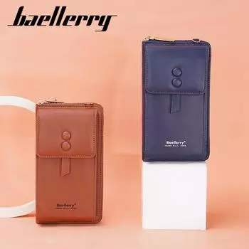 Baellerry женская сумка для мобильного телефона с застежкой-кнопкой, кошелек с несколькими отделениями для карт, сумка через плечо из искусственной кожи в корейском стиле