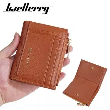 Baellerry Женские модные складные кошельки из кожи, держатель для карт для дам, денежные сумки 12cm*9.5cm*2cm красный