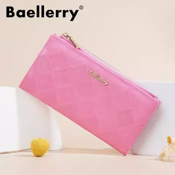 Baellerry Женский длинный кошелек с отделениями для нескольких карт, модная сумка-клатч Walelt, женская сумка для мобильного телефона, кошелек из искусственной кожи, держатель для карт на молнии