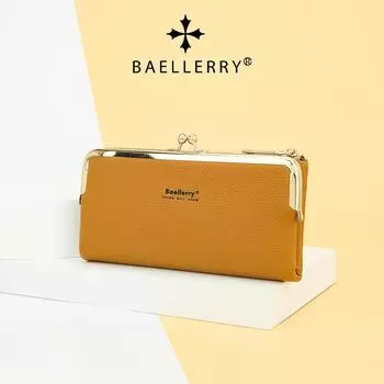 Baellerry Женский длинный кошелек в корейском стиле с узором личи, кошелек с несколькими отделениями для карт, бумажник большой емкости, кошелек для монет из искусственной кожи