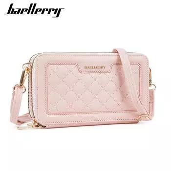 Baellerry женский кошелек большой емкости с двумя молниями сумка через плечо с несколькими отделениями для карт модная сумка для сотового телефона