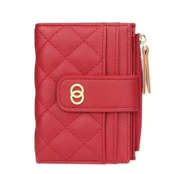 Baellerry Женский кошелек из искусственной кожи в корейском стиле с застежкой-кнопкой, вертикальный сгибатель для нескольких карт, короткий кошелек с застежкой-молнией и держателем для карт