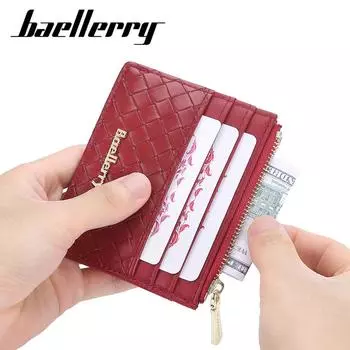 Baellerry женский модный мини-кошелек из искусственной кожи на молнии кошелек для монет повседневные женские кошельки с держателем для карт тканый кошелек с узором 11*9*1cm красный
