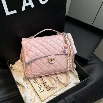 Bag 2025 New Rhombus Backpack Lock Flip Zipper Bag Premium Fashion Versatile Shoulder Backpack