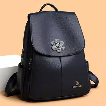 Сумка Рюкзак Защита от краж Женский Модный Рюкзак из мягкой кожи Женский Рюкзак Легкий Дорожный Книжный красный