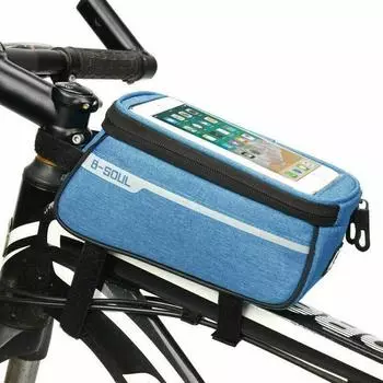 Bag Bicycle Bike Frame Pannier Cross Bar Top Tube Waterproof Mobile Phone Holder