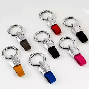 Bag Charms Leather Key Chain Anti Loss Key Ring Holder Personality Car Key Buckle Man blue-Black buckle