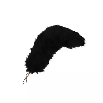 Bag Charms Tail Hanging Keychain Long Hair Plush Tail Keyring Fur Tails Pendant Purse Handbag белый