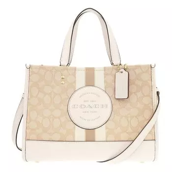 Bag FC8448 C8448 Light Khaki x Chalk Signature Jacquard Stripe Logo Patch Dempsey Carryall Ladies [Coach] (Tote Bag) [Outlet Item] [Brand] [Item]
