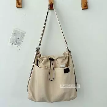 Bag Female Autumn Three-Purpose Lightweight Student Commuter Bag Off-white without pendant