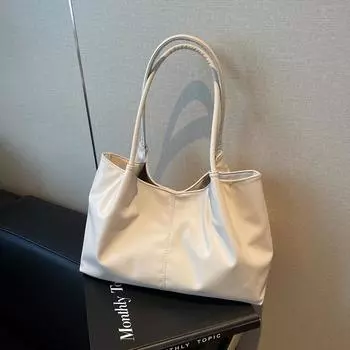 Bag Female Design Tote Bag Student Large Capacity Portable Shoulder Tote Bag бежевый
