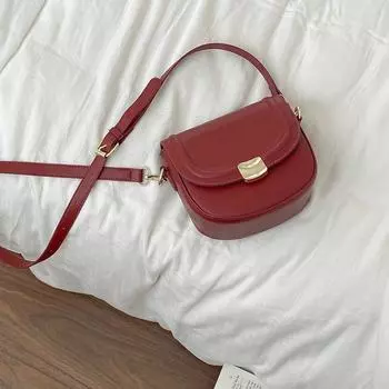 Bag Female Easiest for Match Ins Niche Style Red Crossbody Bag Red