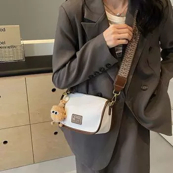 Bag Female Fancy Broadband Crossbody Baguette White