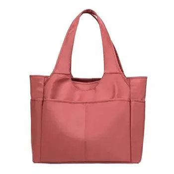 Bag Female Fashion Commuter Travel Nylon Cloth Shoulder Bag [Note the size of large capacity] Orange pink
