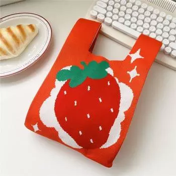 Bag Female Niche Style Flower Festival Gift Bag Handbags Strawberry Red