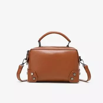 Bag Female Oil Wax Simple Fashion Female Bag Backpack European Style Light Luxury Hand Bill of Lading Shoulder Crossbody Bag
