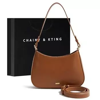Bag Female Retro Red Fancy Satchel Underarm Bag Brown