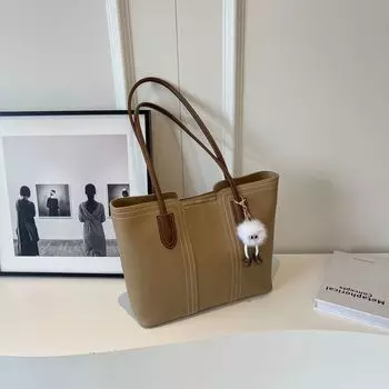 Bag Female Spring Popular Student Class Commuter Bag Khakis with pendant