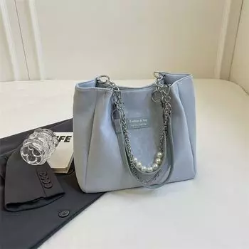 Bag Female Summer College Students Class Commuter Bag Blue without pendant