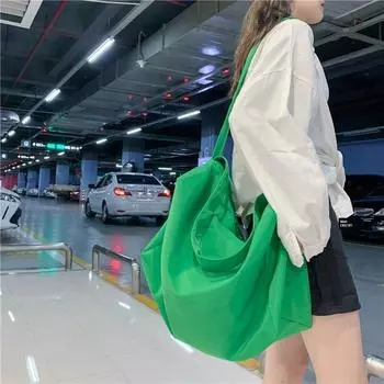 Bag Female Waterproof Nylon Ins Internet Hot Fitness Bag Green