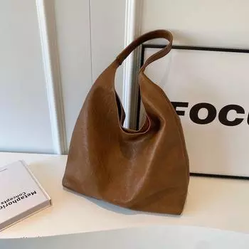 Bag for Women Best Selling Shoulder Work Work Clothing Retro Big Bag Brown