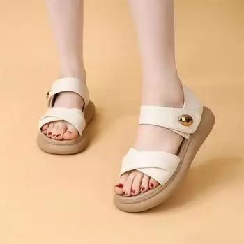 Bag heel sandals women s outer wear summer soft-soled casual beach shoes two wear comfortable non-slip women s shoes 35