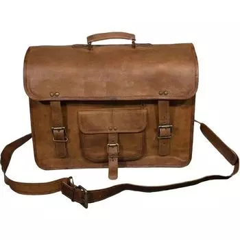 Bag Leather Messenger Shoulder Men Satchel Laptop School Briefcase Large Bag 13 x 10 x 4 in