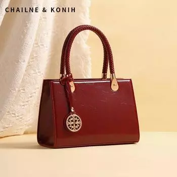 Bag Mom Style Handbag 2025 New Mid-Year Happy Mother-in-Law Wedding Bag High Sense Red Bridal Wedding Bag Burgundy