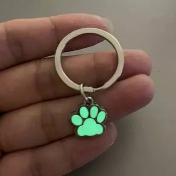 Bag Ornament Luminous Paw Keychain Glow in Dark Cat Paw Keyring Friends Children Jewelry Gifts Green-Ring