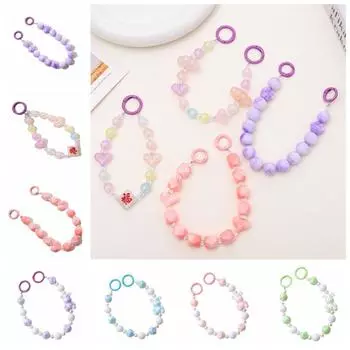 Bag Pendant Bead Phone Strap Bear Mobile Phone Lanyard Mobile Phone Bead Chain Mobile Phone pink-bear