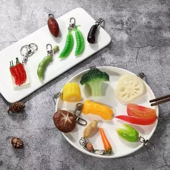 Bag Pendant Vegetable Pendant Car Keychains PVC Keychain Funny Simulation Food Key Chain Women L