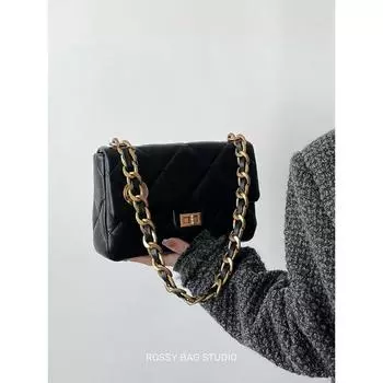 Bag Rossy Retro Quilted One Shoulder Coin Bag Retro Black