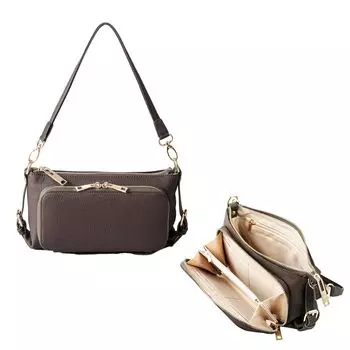 BAG с Imai Bag QUAY Кошелек наплечная сумка-кошелек сумка-кошелек из натуральной кожи женская сумка 44460N [IMAI 1977] (Шоколад)