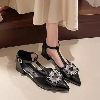 Сумка с острым пряжкой стразами водонепроницаемая стол мода все-матч удобные нескользящие износостойкие модные сандалии женские 35